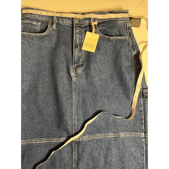 NWT-A.n.a Womens High-Rise Denim Wrap Skirt Size 12 classic Maxi/midi - Picture 9 of 11